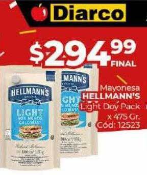 Diarco Mayonesa hellmann's light doy pack oferta