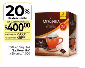 La Anonima Café en saquitos oferta