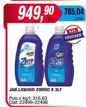 Maxiconsumo Jab. liquido zorro oferta