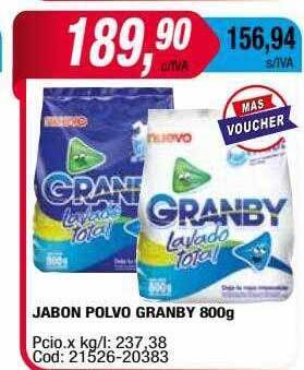 Maxiconsumo Jabon polvo granby oferta