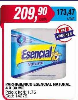 Maxiconsumo Pap. higienico esencial natural oferta