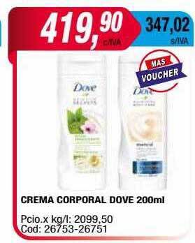 Maxiconsumo Crema corporal dove oferta