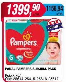 Maxiconsumo Pañal pampers sup jum. pack oferta