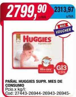 Maxiconsumo Pañal huggies supr. mes de consumo oferta