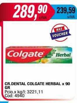 Maxiconsumo Cr. dental colgate herbal oferta