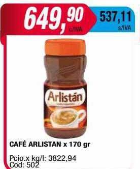Maxiconsumo Café arlistan oferta