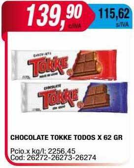 Maxiconsumo Chocolate tokke todos oferta