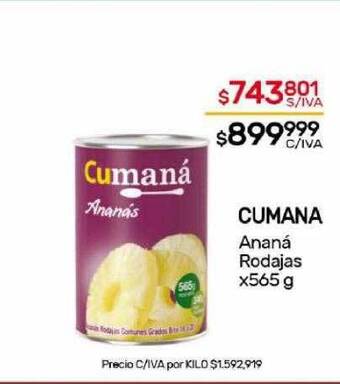 Nini Mayorista Cumana ananá rodajas oferta