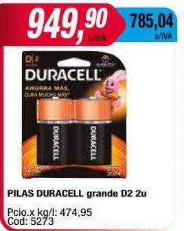 Maxiconsumo Pilas duracell grande d2 oferta