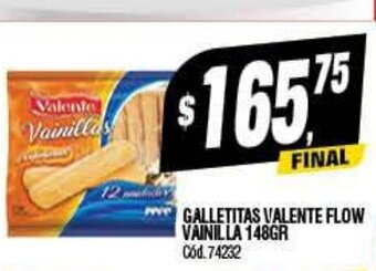 Supermercados Yaguar Galletitas Valente Flow Vainilla 148gr oferta