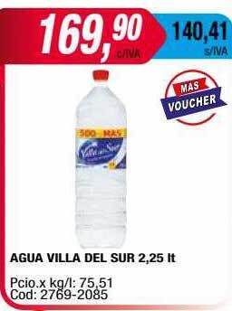 Maxiconsumo Agua villa del sur oferta
