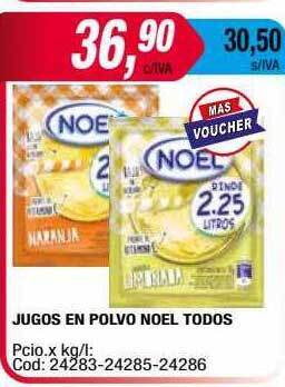 Maxiconsumo Jugos en polvo noel todos oferta