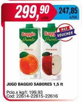 Maxiconsumo Jugo baggio sabores oferta