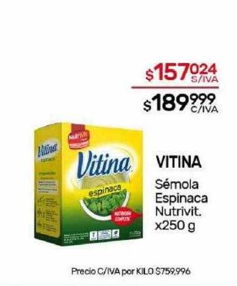 Nini Mayorista Vitina sémola espinaca nutrivit oferta