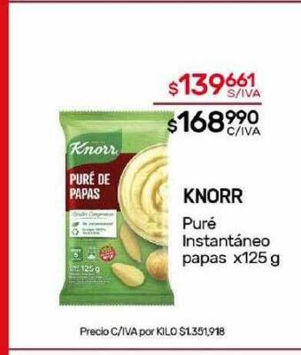 Nini Mayorista Knorr puré instantáneo papas oferta