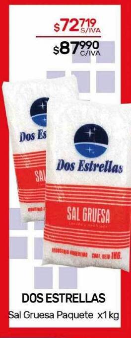 Nini Mayorista Dos estrellas sal gruesa paquete oferta
