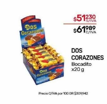 Nini Mayorista Dos corazones bocadito oferta