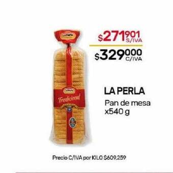 Nini Mayorista La perla pan de mesa oferta
