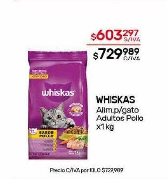 Nini Mayorista Whiskas alim. p gato adultos pollo oferta
