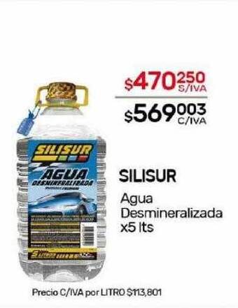 Nini Mayorista Silisur agua desmineralizada oferta