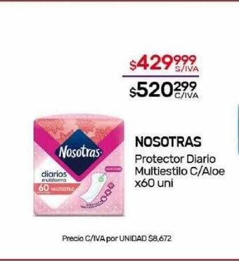 Nini Mayorista Nosotras protector diario multiestilo c aloe oferta