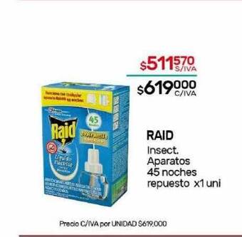 Nini Mayorista Raid insect. aparatos 45 noches repuesto oferta