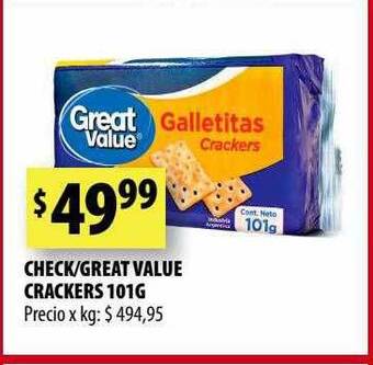 Punto Mayorista Check great value crackers oferta