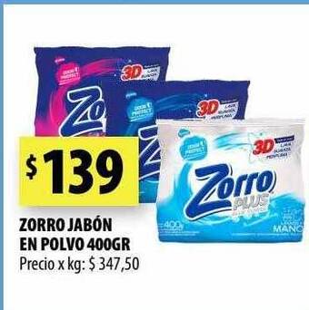 Punto Mayorista Zorro jabón en polvo oferta