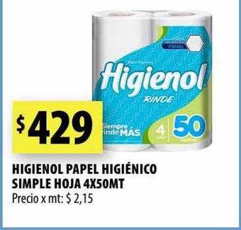 Punto Mayorista Higienol papel higiénico simple hoja oferta