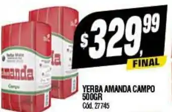 Supermercados Yaguar Yerba Amanda Campo 500gr oferta