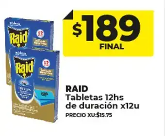 Supermayorista Vital Raid Tabletas 12hs De Duración x 12u oferta