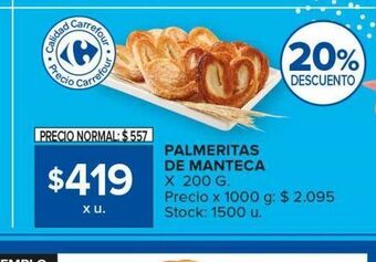Carrefour Maxi Palmeritas de manteca oferta