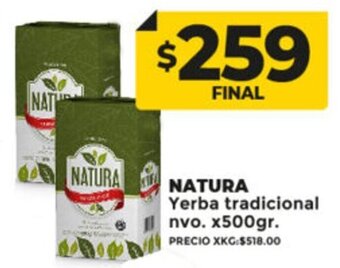 Supermayorista Vital Natura Yerba Tradicional Nvo. x 500gr oferta