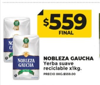 Supermayorista Vital Nobleza Gaucha Yerba Suave Reciclable x 1kg oferta