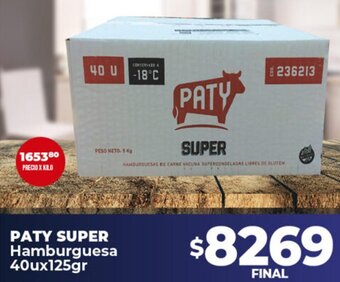 Supermayorista Vital Paty Super Hamburguesa 40u x 125gr oferta