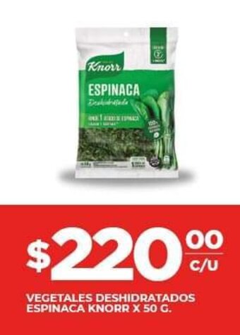 Supermercados DIA Vegetales Deshidratados Espinaca Knorr x 50g oferta