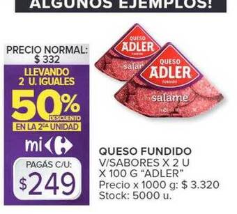 Carrefour Queso fundido oferta
