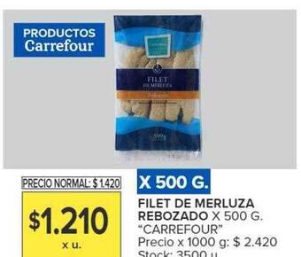 Carrefour Filet merluza rebozado oferta