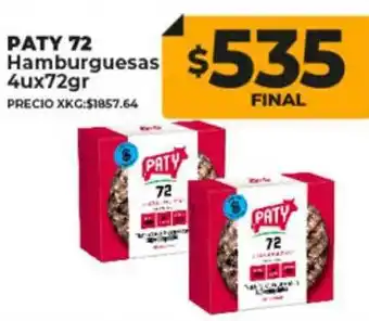 Supermayorista Vital Paty 72 hamburguesas oferta