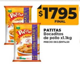 Supermayorista Vital Patitas bocaditos de pollo oferta