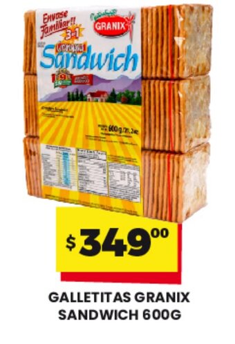 Eco Supermercados Galletitas Granix Sandwich 600 g. oferta