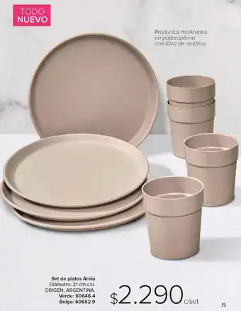 Tsu Cosméticos Set De Platos Areia oferta