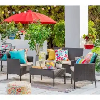 Sodimac Juego de exterior milano 1 mesa y 3 sillones - just home collection oferta