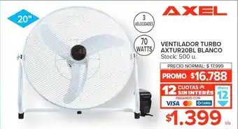 Carrefour Ventilador turbo axtur20bl blanco axel oferta