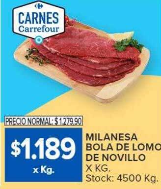 Carrefour Milanesa bola de lomo de novillo oferta