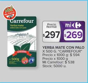 Carrefour Yerba mate con palo oferta