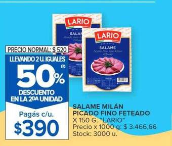 Carrefour Salame milán picado fino feteado oferta