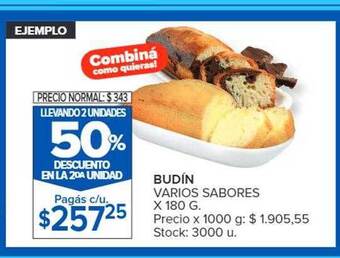 Carrefour Budín varios sabores x 180 g oferta