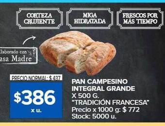 Carrefour Pan campesino integral grande oferta