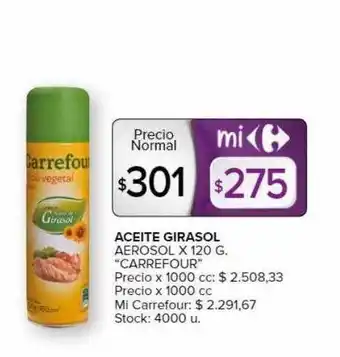 Carrefour Express Aceite girasol aerosol oferta
